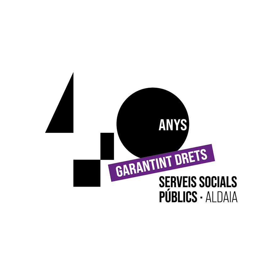 Diseño gráfico y Diseño de marca 40 años Servicios sociales Aldaia